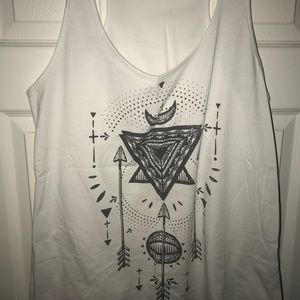 Torrid White tribal tank top size 0